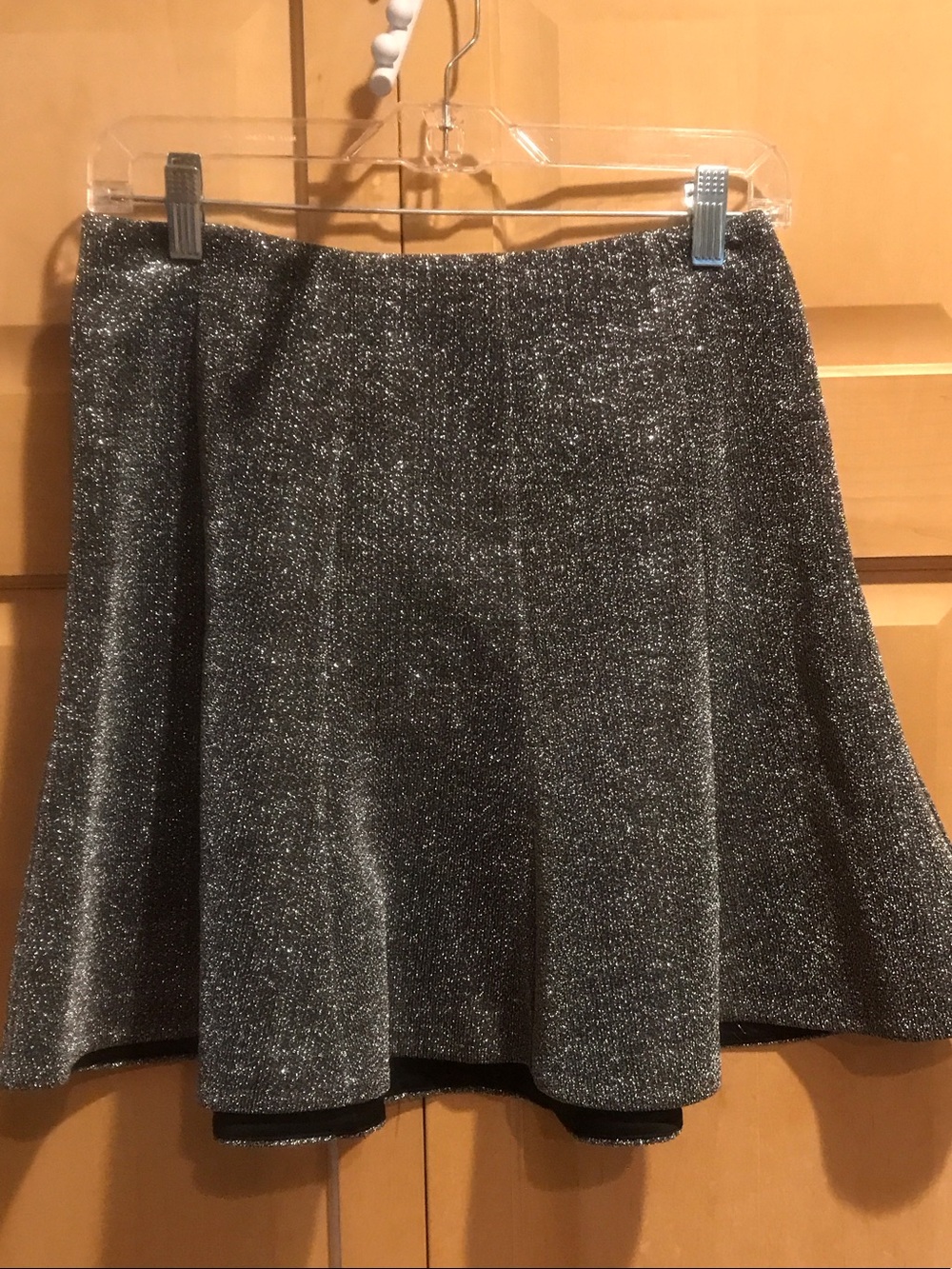 New Express Metallic Silver Circle Skirt